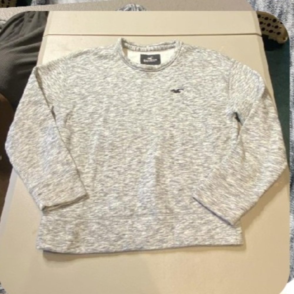 Hollister Heathered Gray Sweatshit Women's XS Crew Neck Casual Fall Winter EUC